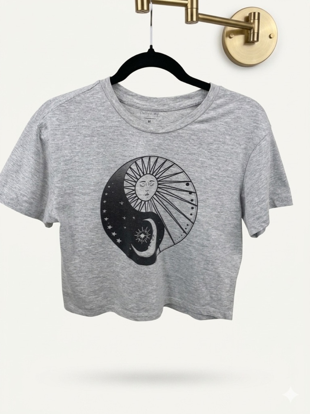 Celestial Yin Yang Graphic Tee - Gray